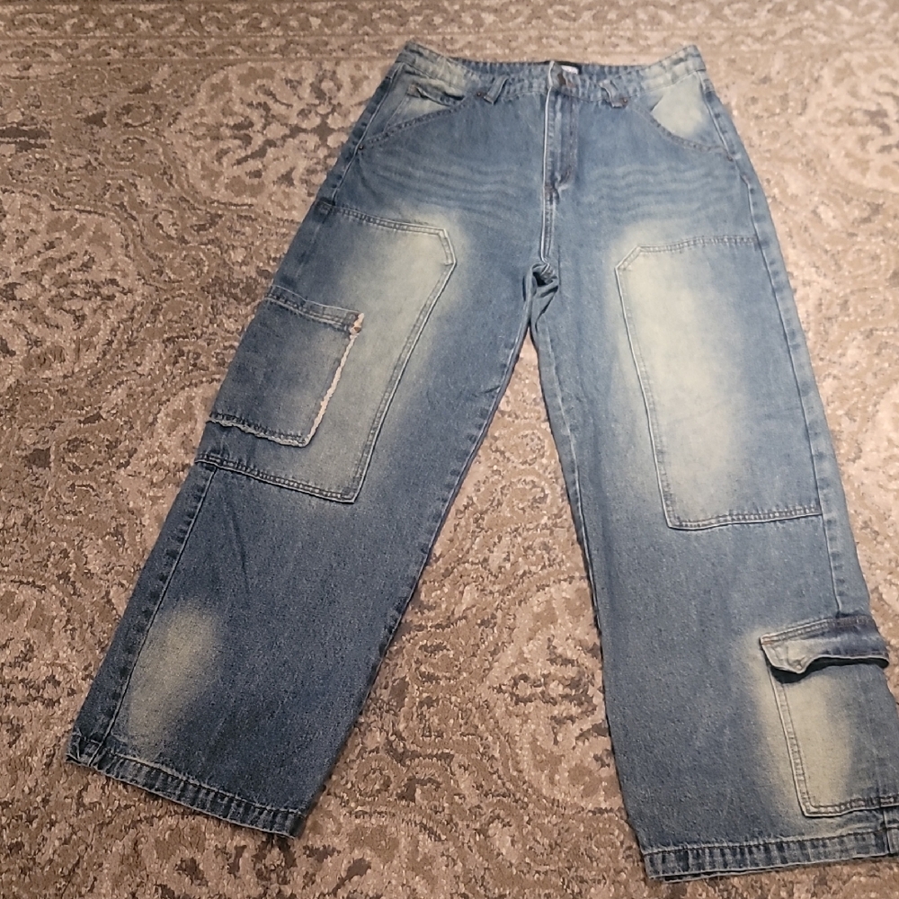 Fashion Nova Blue Wide Leg Jeans